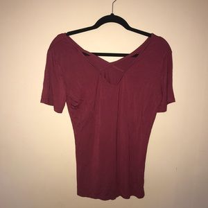 Cutout Maroon T-Shirt